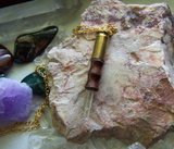 Quartz Crystal Boxwood Mini Wand Bullet Jewelry Necklace Pendant