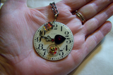 Steampunk Antique Enamel Watch Face Pendant