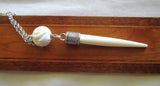 Natural White Bone Point Carved Rose Bead Pendant Necklace