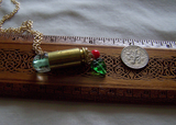 Wintergreen Holly Glow in the Dark Bullet Pendant